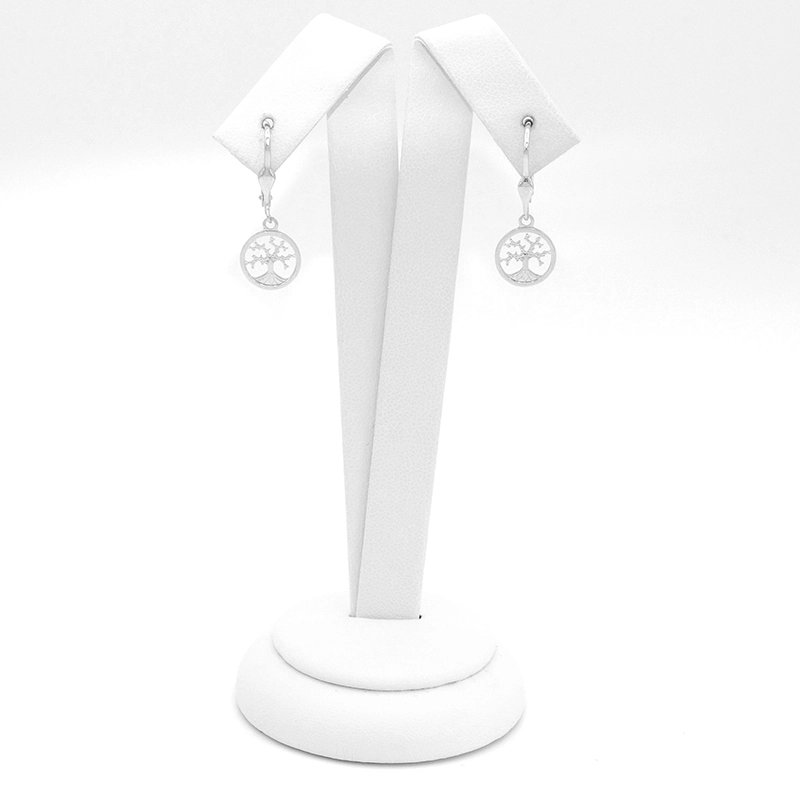 Náušnice z bílého zlata, strom života 1,95g