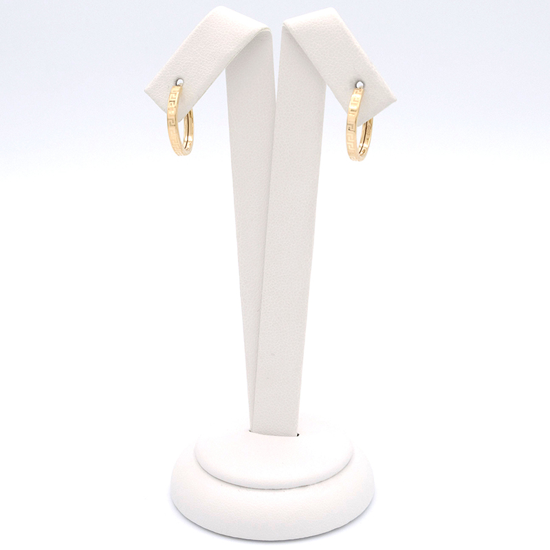 Zlaté náušnice kruhy zdobené znaky 0,70g