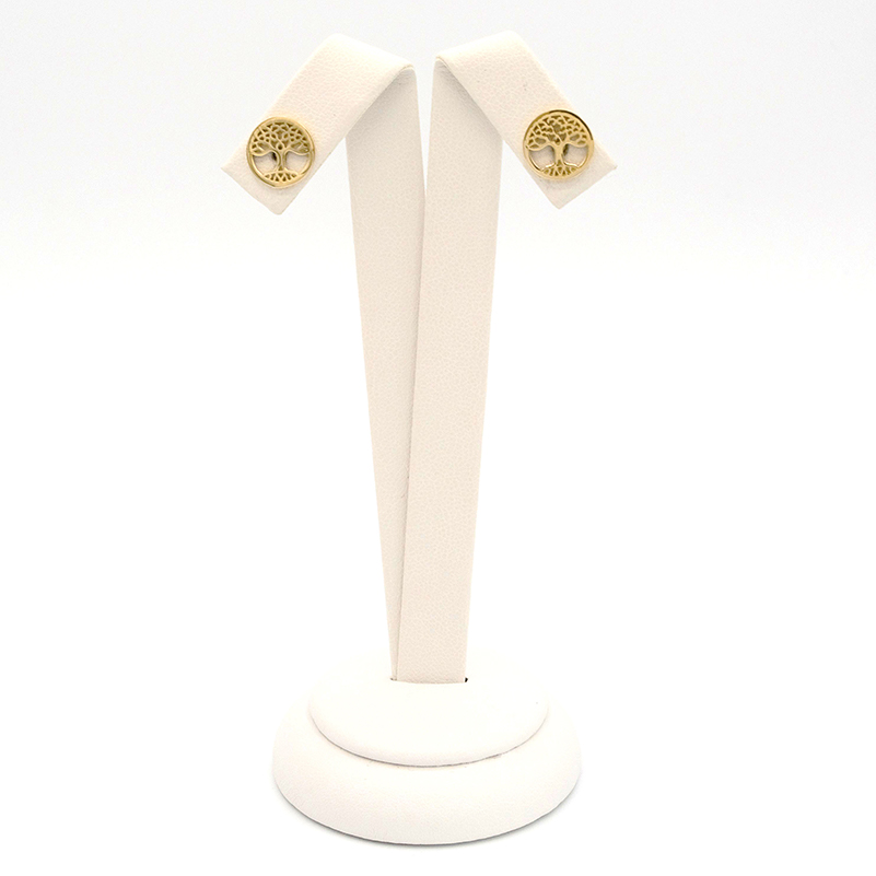 Zlaté náušnice stromy života kulaté na puzetu 1,47g