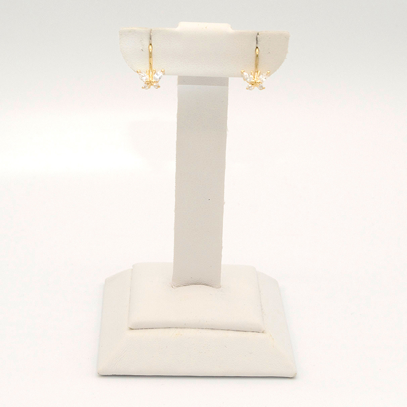 Zlaté náušnice motýlci se zirkony francouzské zapínání  1,60g