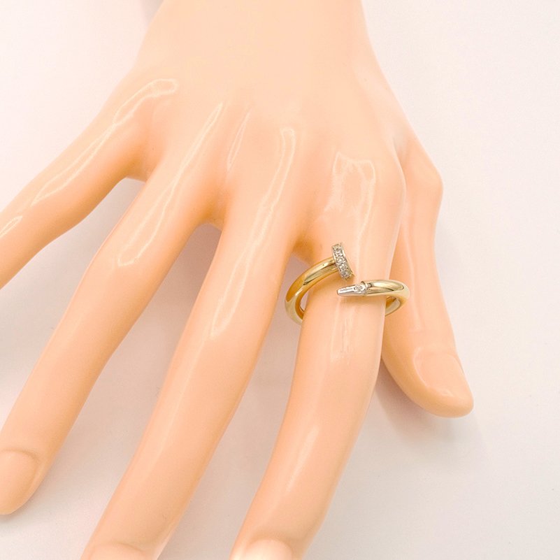 Zlatý prsten s ozdobou tvar hřebík 2,37g