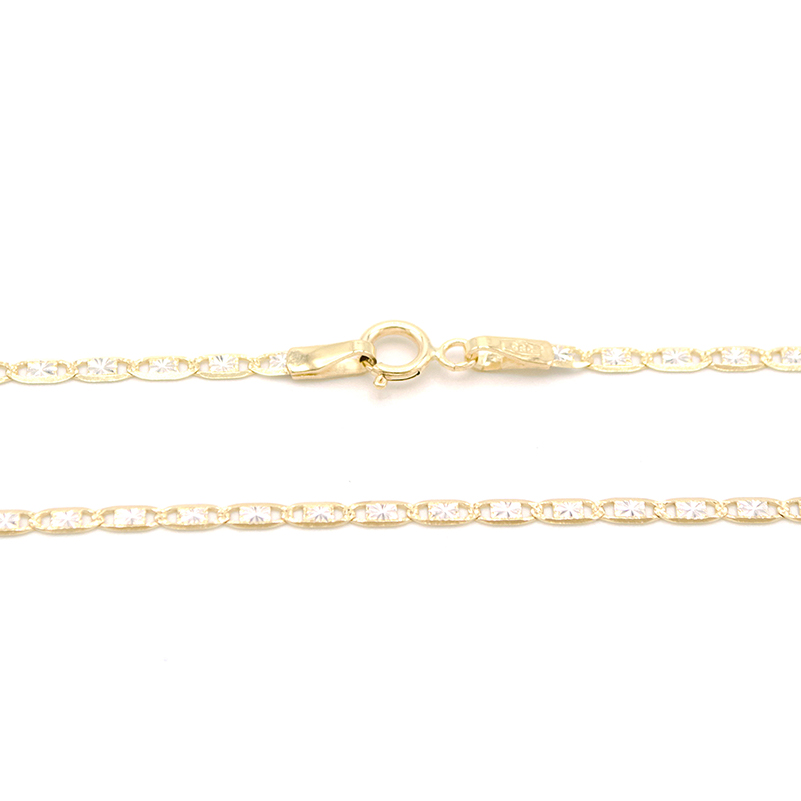 Zlatý řetízek Valentina zdobená dvě barvy zlata 2,40g