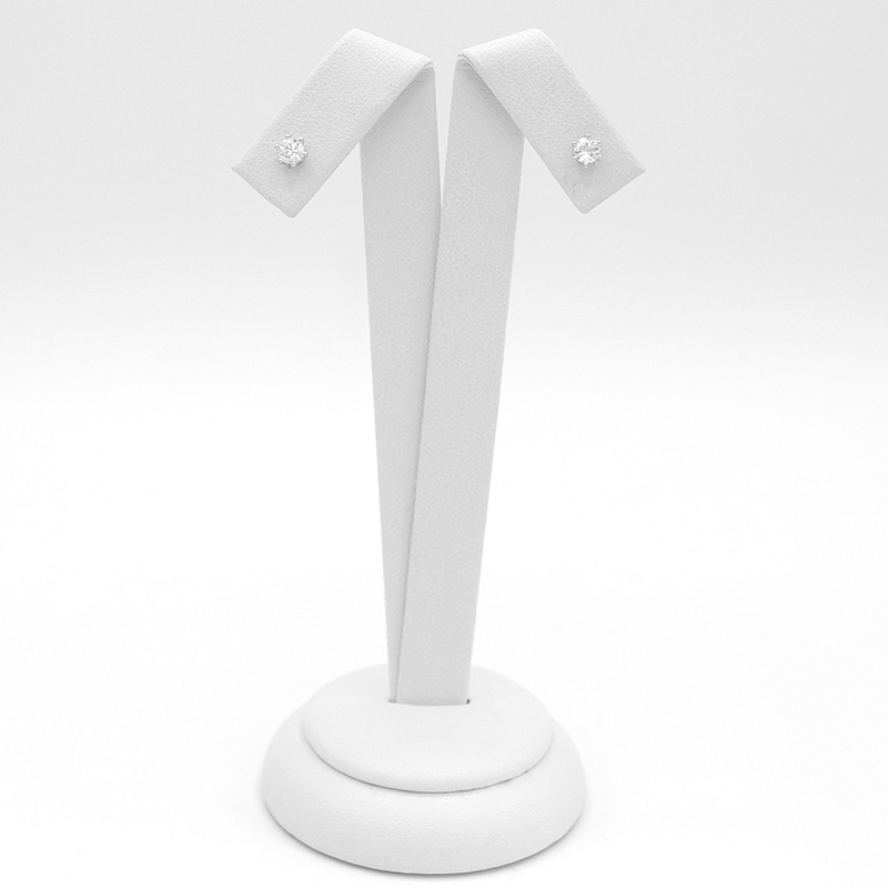 Náušnice z bílého zlata pecky se vsazeným zirkonem na šroubek 1,15g