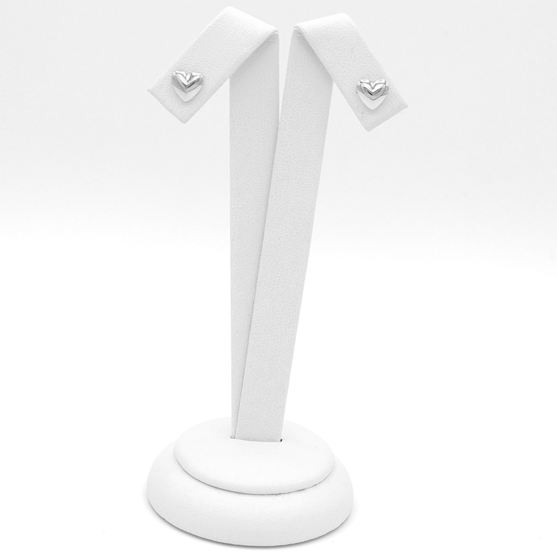 Náušnice z bílého zlata srdíčka na šroubek 1,40g