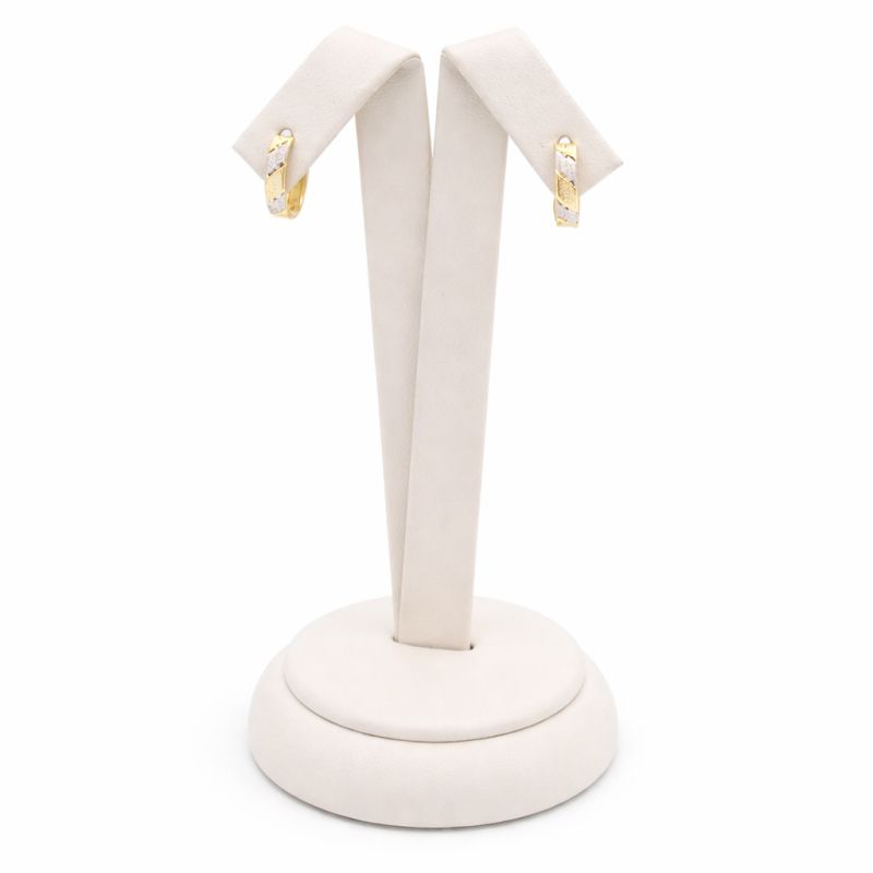 Zlaté náušnice s proužky dvě barvy zlata