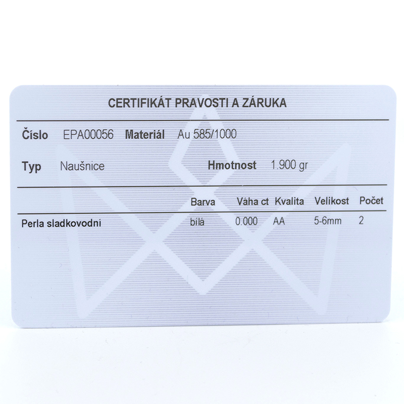 Náušnice z bílého zlata se sladkovodní perlou 