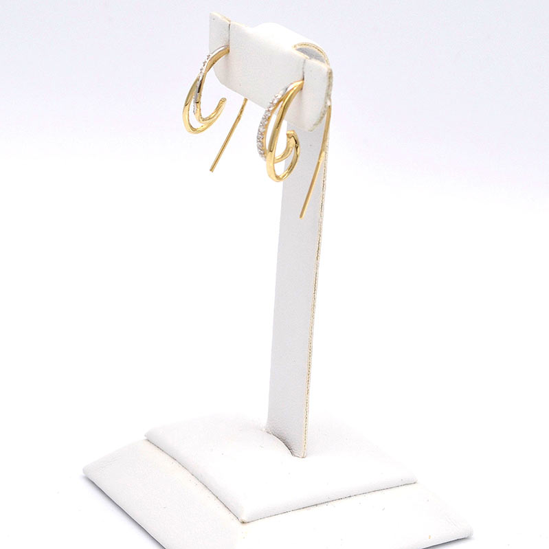 Zlaté náušnice spirály se zirkony 2,15g