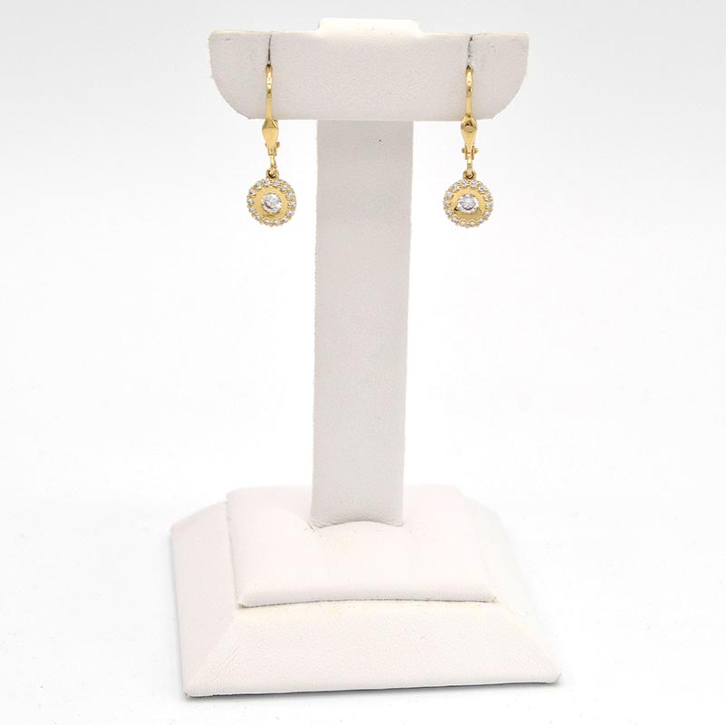 Zlaté náušnice kulaté se zirkony 2,42g