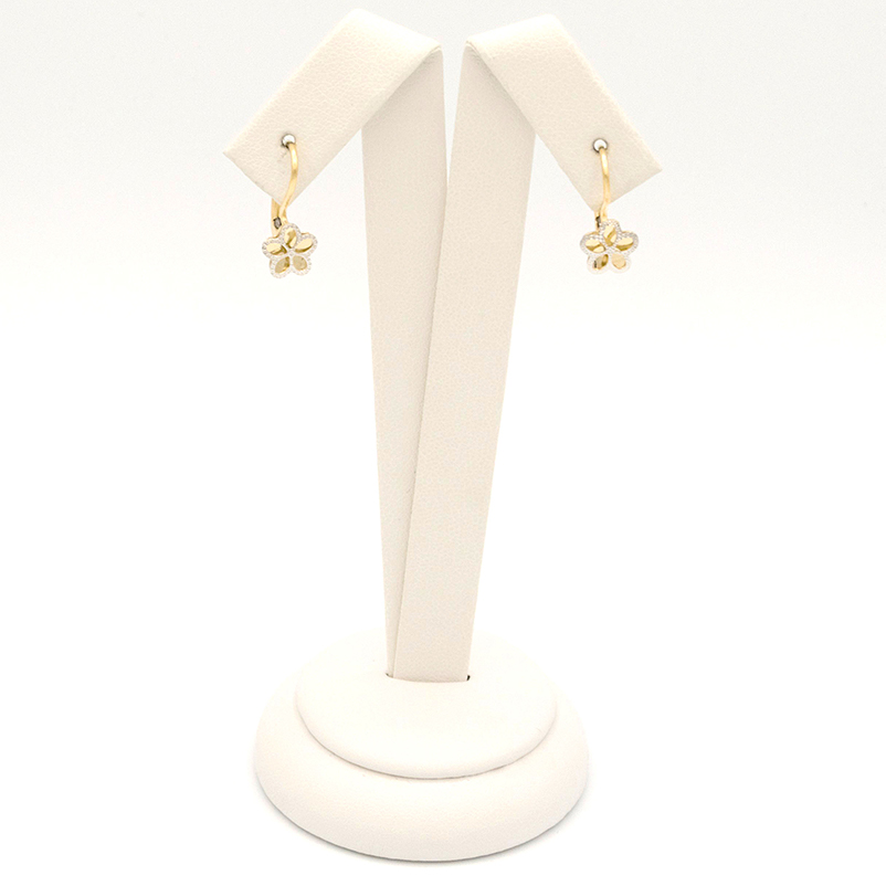 Zlaté náušnice kytky se zdobením dvě barvy zlata 1,75g