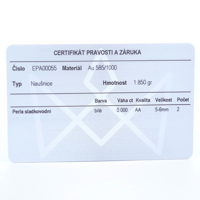 Zlaté náušnice se sladkovodní perlou