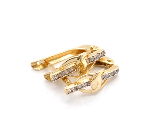 Zlaté náušnice propletené ozdoby s pruhem zirkonů 1,70g