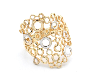 Zlatý prsten zdobený kolečky 4,40g