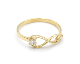 Zlatý prsten nekonečno se zirkony 1,19g