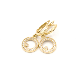 Zlaté náušnice kulaté se zirkony 3,00g