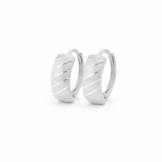 Náušnice z bílého zlata zdobené proužky 