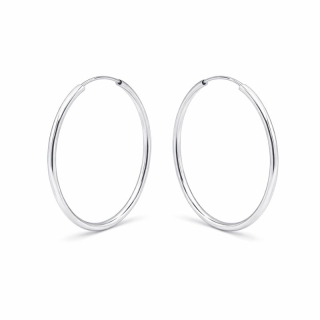 Náušnice kruhy z bílého zlata 