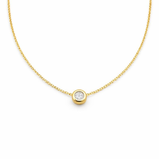 Zlatý řetízek s kulatým zirkonem 1,20g