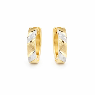 Zlaté náušnice s proužky dvě barvy zlata 