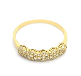 Zlatý prsten kytičky se zirkony 1,27g