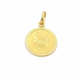 Zlatý přívěsek znamení ryby