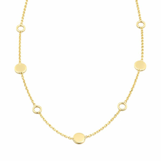 Zlatý řetízek zdobený kolečky 