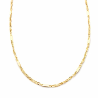 Zlatý řetízek Singapore jemný s ploškami 